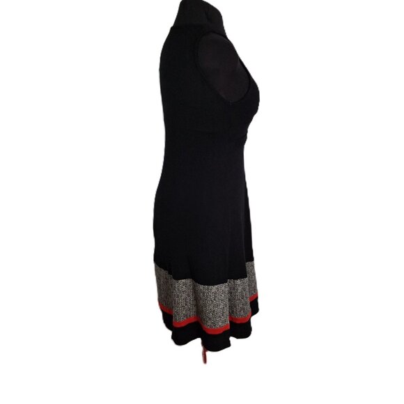 Vintage Morgan Bouffant Dress w Red & Grey Skirt Band, Size Medium - Picture 2 of 10